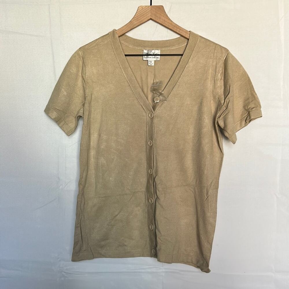 ❤️5/$25❤️ NWT Linea by Louis Dell’Olio Button Front Short Sleeved Cardigan